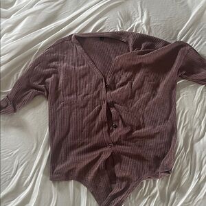 Brown Button-Up Cardigan